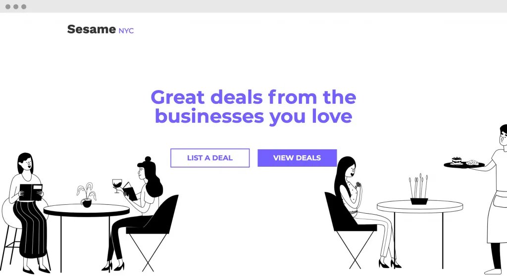 Startup landing page
